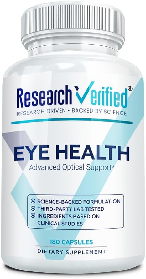 Research Verified Eye Health - Complejo de Vitaminas A, B, C y E - 360 Cápsulas (6 Meses)