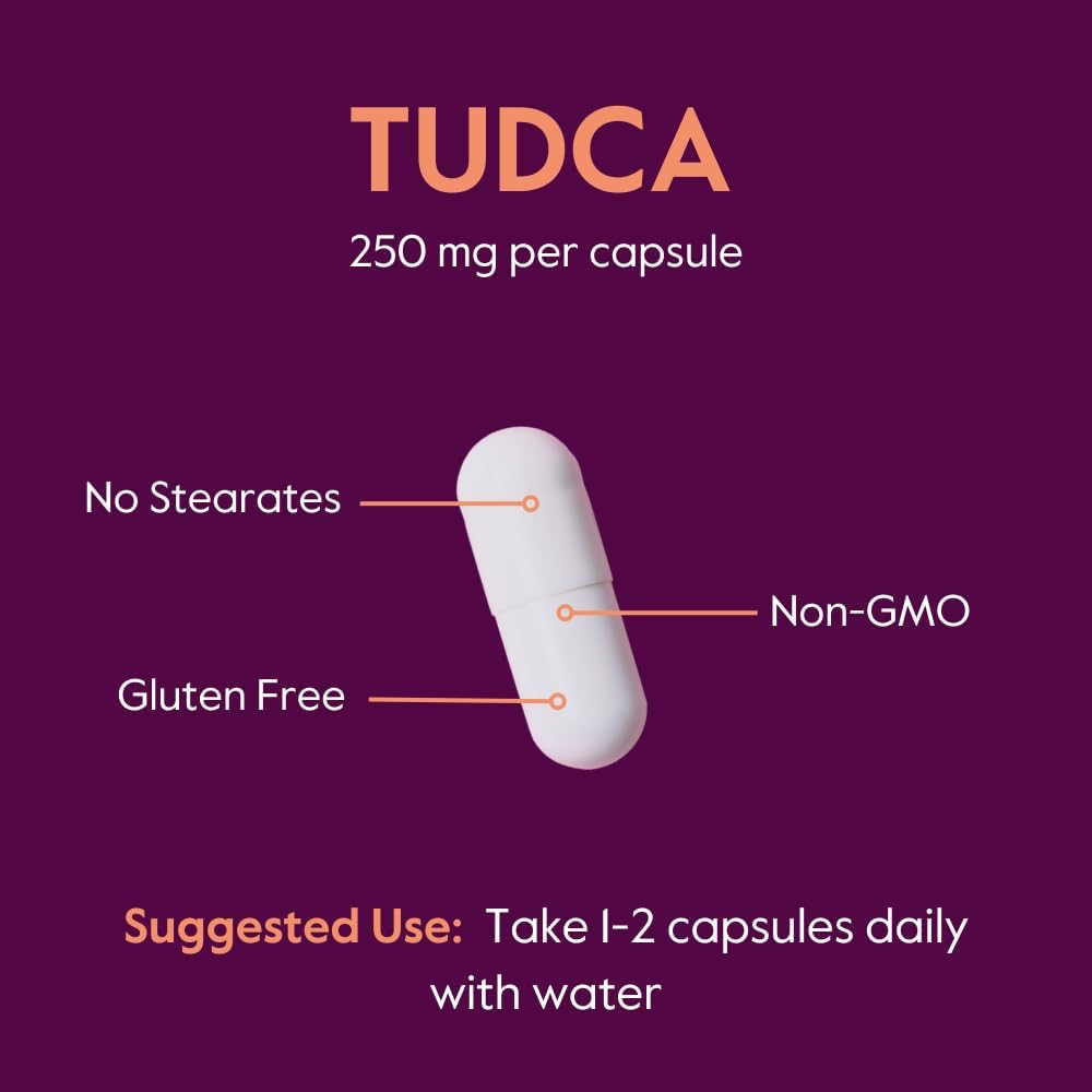 BESTVITE TUDCA 250mg - 60 Cápsulas - Ácido Tauroursodesoxicólico - Sin Estearatos - Sin Gluten - No GMO