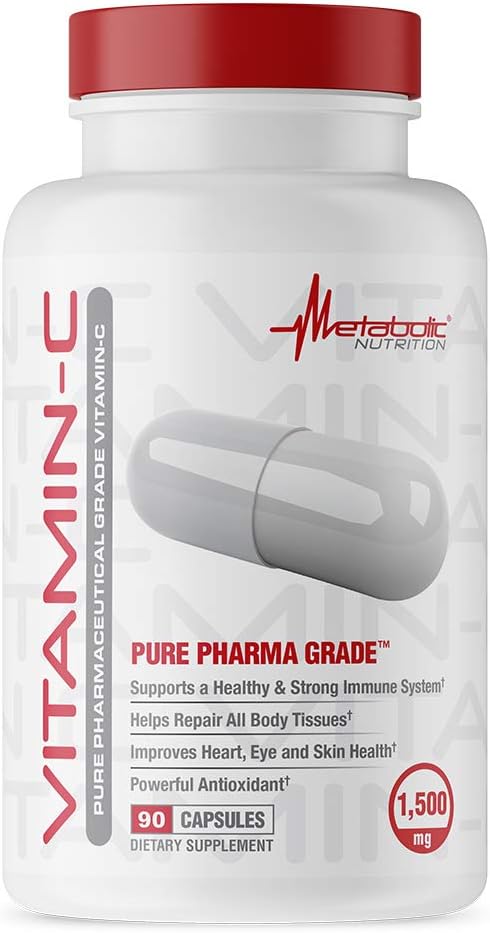Vitamina C 1500 mg, Cápsulas de Ácido Ascórbico Puro - Metabolic Nutrition