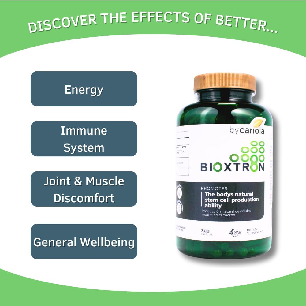 Bioxtron AFA Stem Cell Supplement - Renovación Celular, Articulaciones y Sistema Inmunitario - 300 Cápsulas