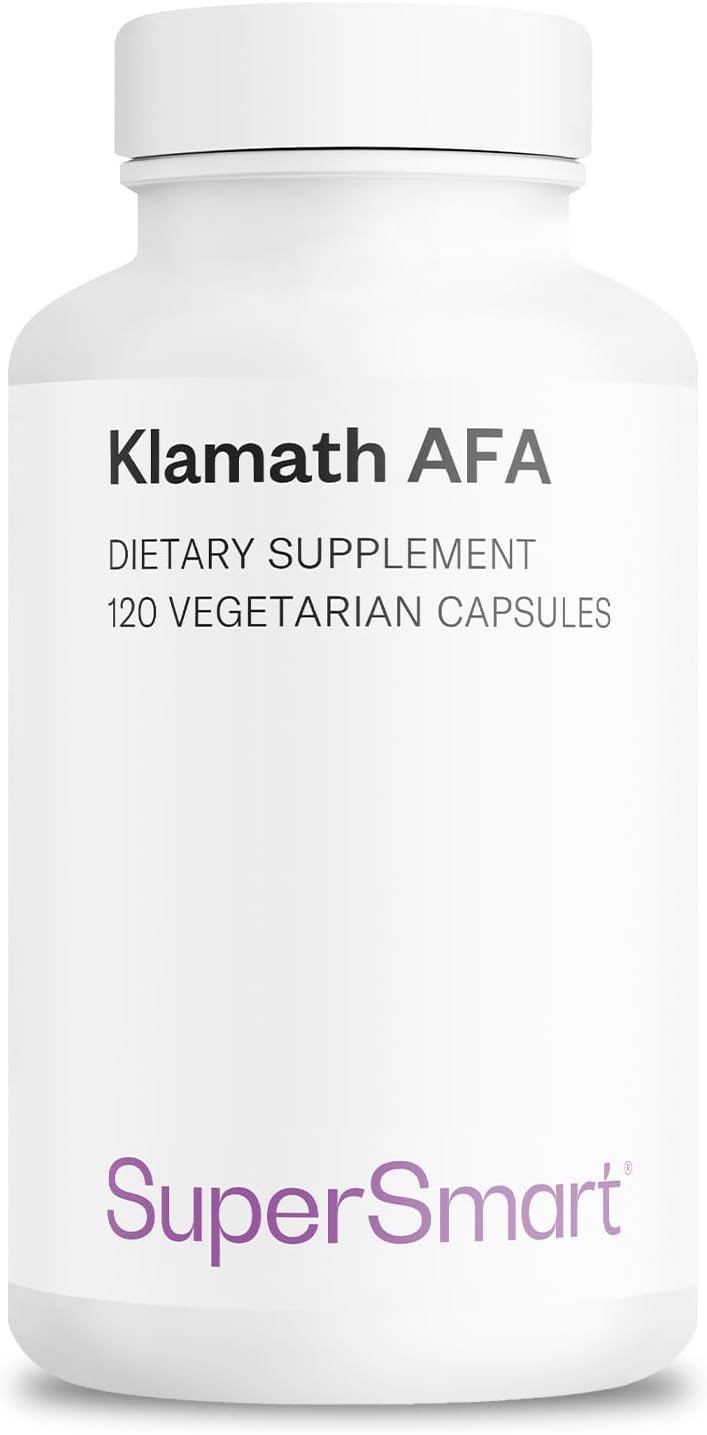 Supersmart - AFA Extract 1000 mg daily (Patented) - Aphanizomenon Flos-Aquae - Blue-Green Algae Supplement | Non-GMO and Gluten-Free - 120 Vegetable Capsules