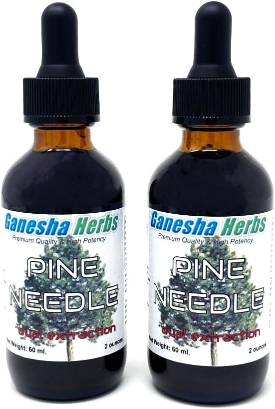 Extracto Líquido de Agujas de Pino - Tintura Herbal con Ácido Shikímico - 2 Pack de 60 ml (2 Oz cada uno)