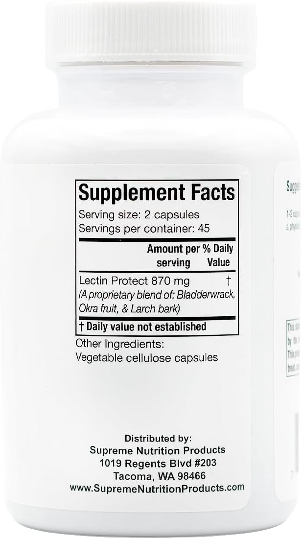 Supreme Nutrition Lectin Protect – 180 Cápsulas Vegetarianas (Pack de 2 Envases de 90)