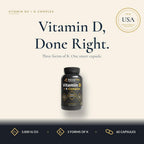 Natural Flow Vitamin D3 with K2 Complex — 5,000 IU D3 + Full K-Complex (K1, MK-4, MK-7) + FOS — Bone, Heart & Immune Support — Vegetarian, USA Made, 60 Capsules