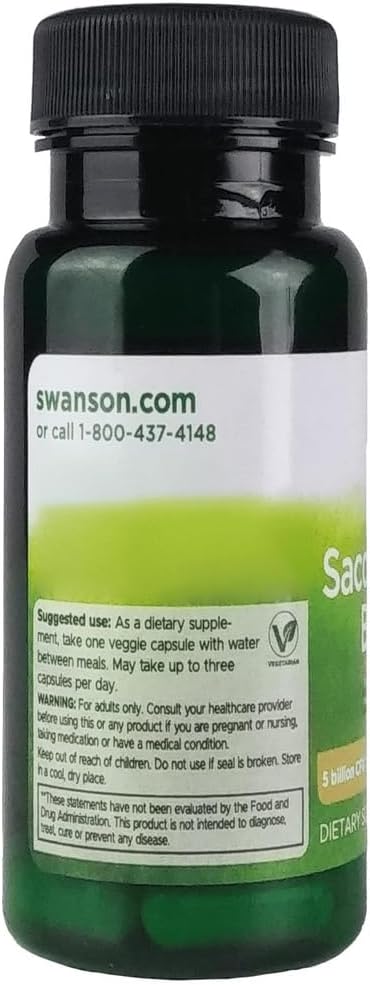 Swanson Saccharomyces Boulardii 5 mil millones UFC, 30 cápsulas vegetales