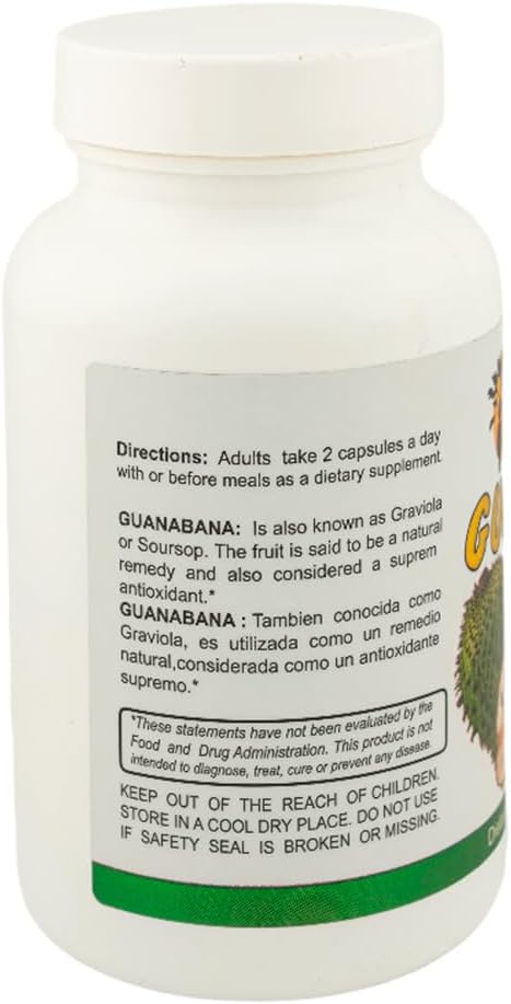 Sunshine Naturals Graviola - Suplemento de Graviola (Soursop) - 60 Cápsulas (Pack de 3)