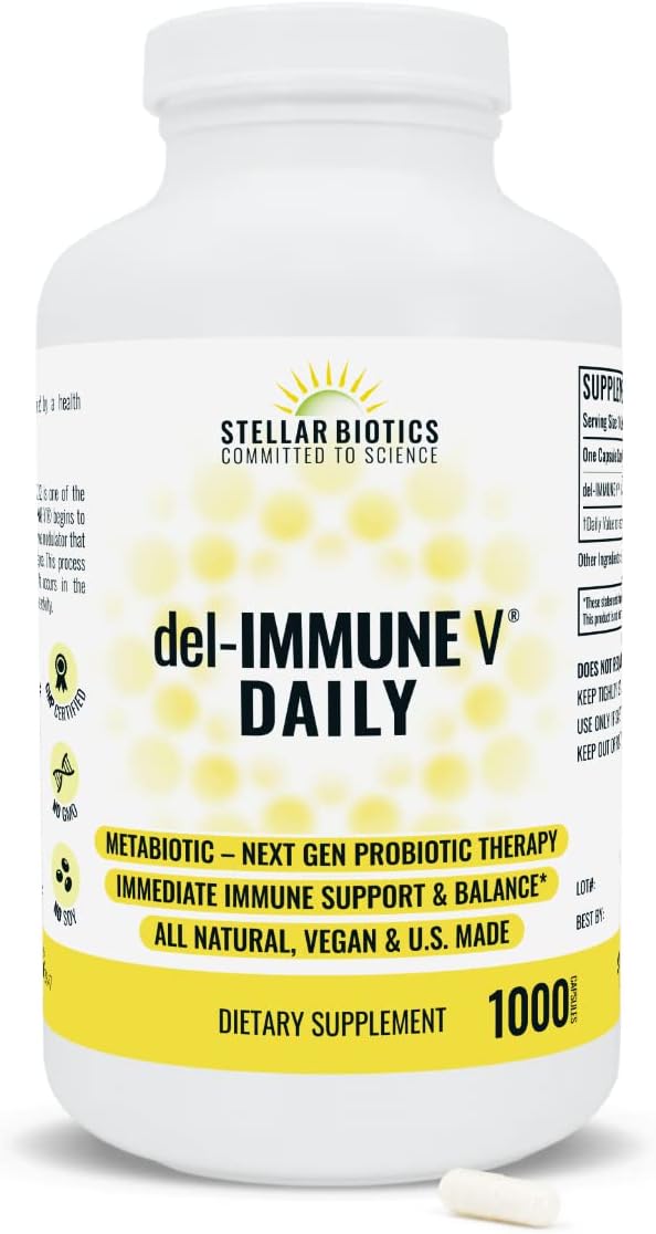 Del-Immune V Daily Metabiótico - Apoyo Inmunitario y Salud Intestinal (1000 Cápsulas)