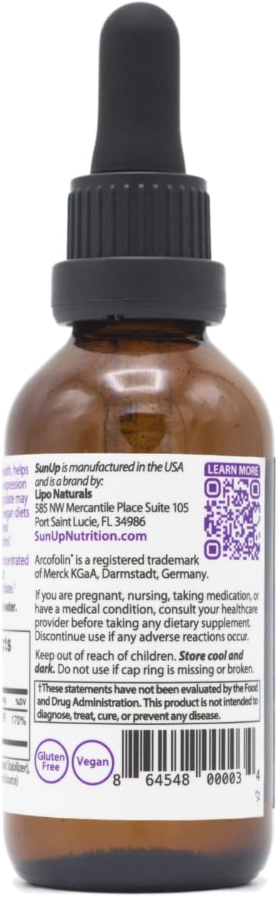 SunUp Metilfolato Líquido | Origen Suizo | Fórmula Natural | Apoyo Prenatal y Salud Cerebral