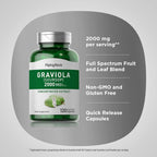 Piping Rock Graviola Soursop Cápsulas | 120 uds | Suplemento de Hojas | Extracto Concentrado | No Transgénico, Sin Gluten