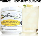 Sufficient-C 4.000 mg Vitamina C de alta dosis, mezcla para bebida de limón y melocotón 250 g