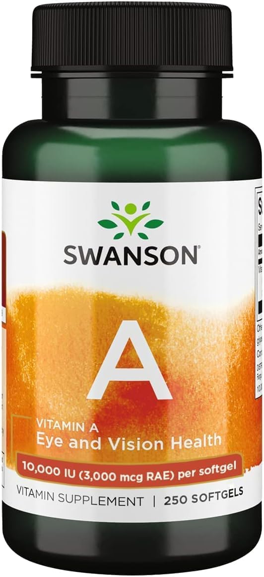 Swanson Vitamin A 10,000 IU (3,000 mcg RAE) - 250 Softgels