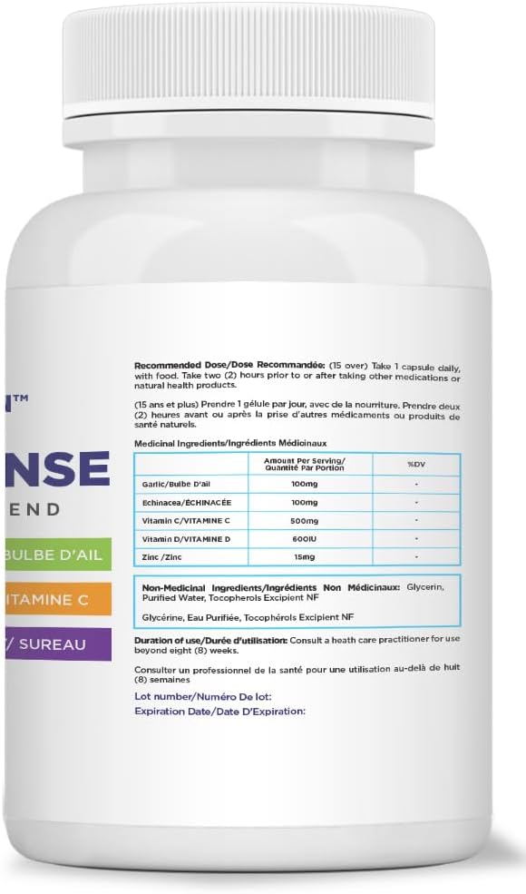 Maximize Within Powerful 6-en-1 Apoyo Inmunológico con Zinc, Vitamina C, Saúco, Vitamina D, Equinácea y Ajo, 60 Cápsulas