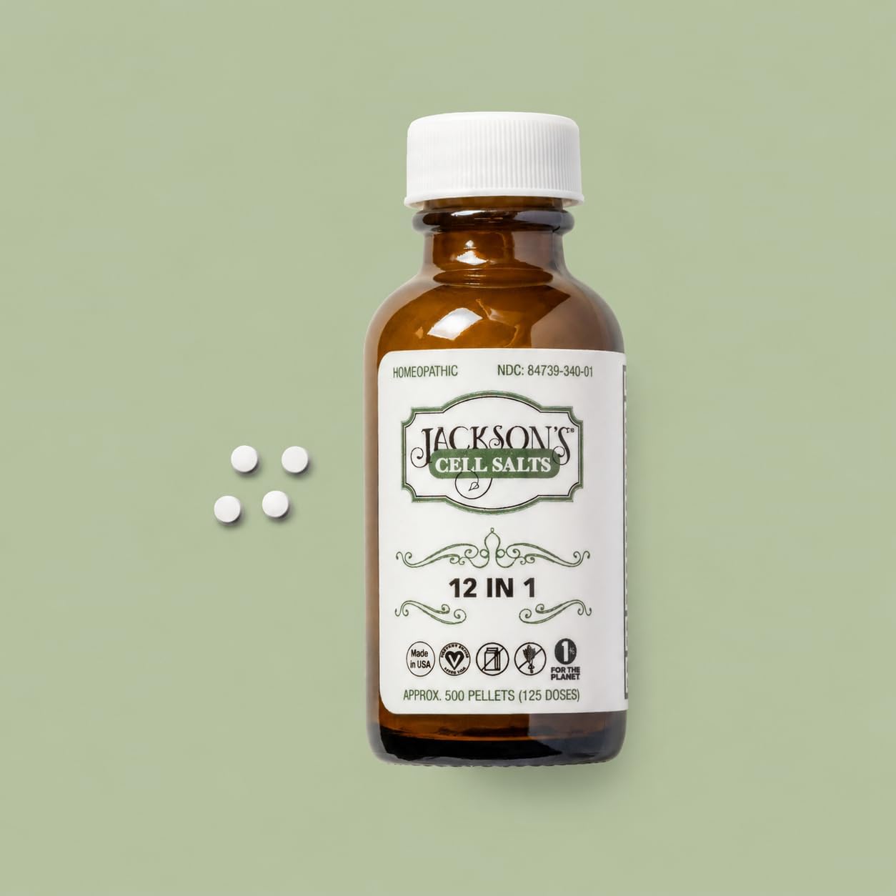 Jackson's 12-in-1 Cell Salt Combo (500 glóbulos, 125 dosis) – Vegano certificado, sin lactosa