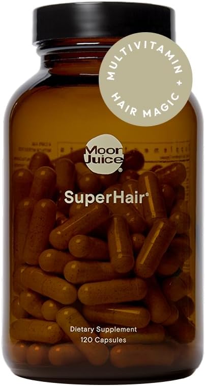 Moon Juice SuperHair - Vitaminas para el cabello con Biotina, 120 cápsulas