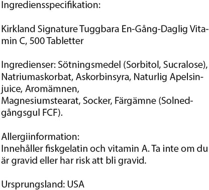 Kirkland Vitamin C 500 mg, 500 comprimidos – Image 6