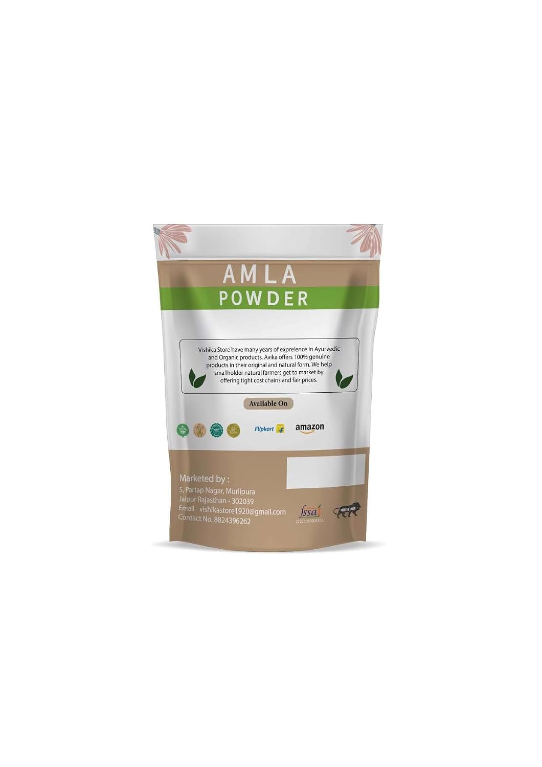 VISHIKA Polvo de Amla Orgánico 100g - Superalimento Ayurvédico con Vitamina C, Vegano y Kosher
