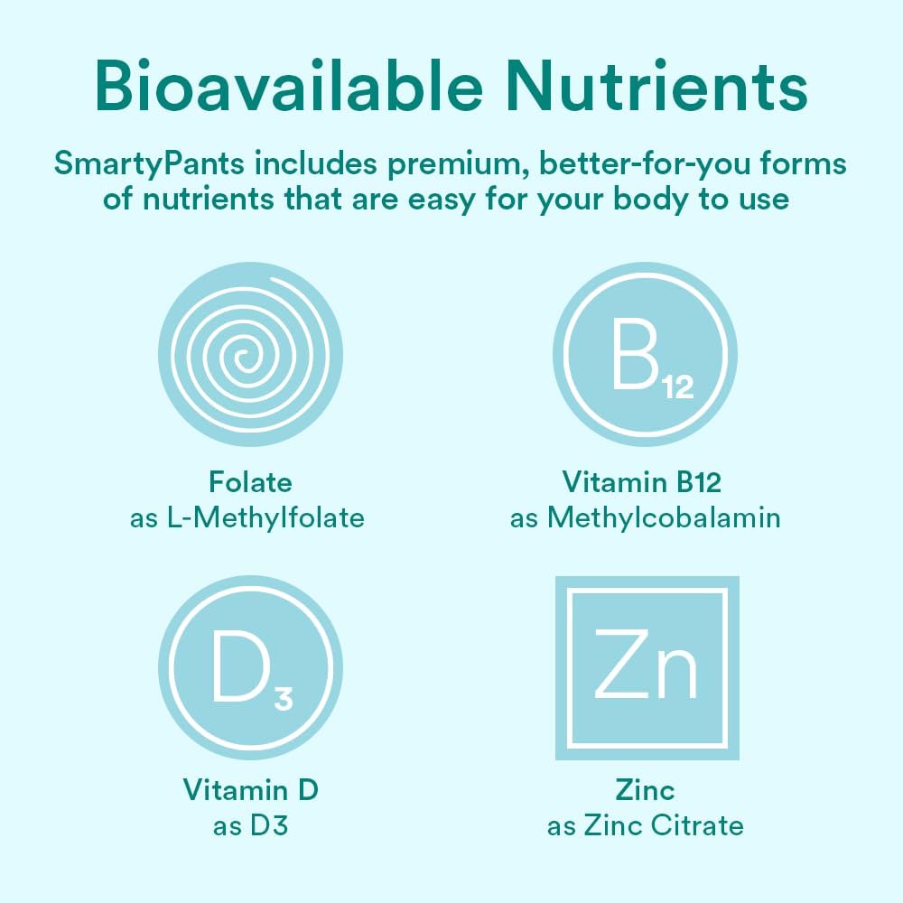 SmartyPants Prenatal Vitamins - Gomitas Multivitamínicas con Omega-3, Metilfolato y Zinc (80 uds)