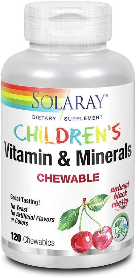 Vitaminas y Minerales Masticables para Niños Solaray 120 Comprimidos