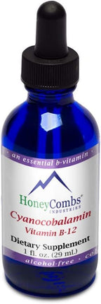 HoneyCombs Vitamin B12 Liquid Drops, 8 Fl Oz (237 ml) - Cianocobalamina