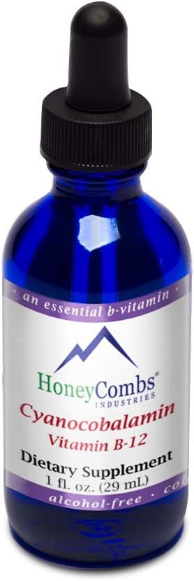 HoneyCombs Vitamin B12 Liquid Drops, 8 Fl Oz (237 ml) - Cianocobalamina