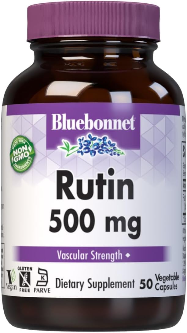 Bluebonnet Nutrition Rutina 500 mg (Sophora Japónica) - Bioflavonoide Antioxidante - 50 Cápsulas Veganas