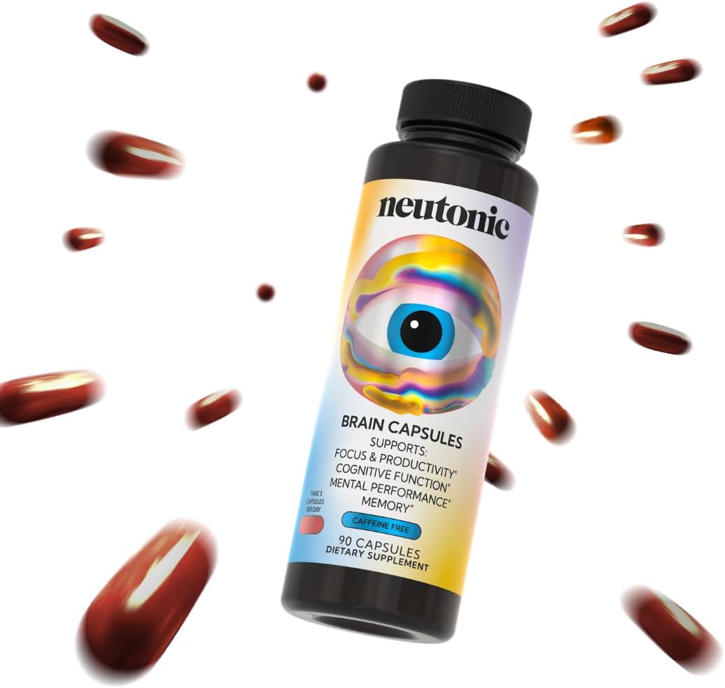 Neutonic Nootropic Brain Supplement – 90 Cápsulas – 1 Mes de Suministro – para Hombres y Mujeres – Apoya Memoria, Claridad Mental y Función Cognitiva