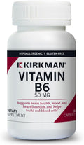 Kirkman Vitamina B-6 50 mg – Hipoalergénico – 100 Cápsulas Vegetales