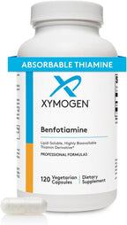 XYMOGEN Benfotiamine 300 mg – Derivado biodisponible de tiamina B1 para apoyo metabólico celular y nervioso – No-GMO, Sin gluten, Vegano – 120 Cápsulas