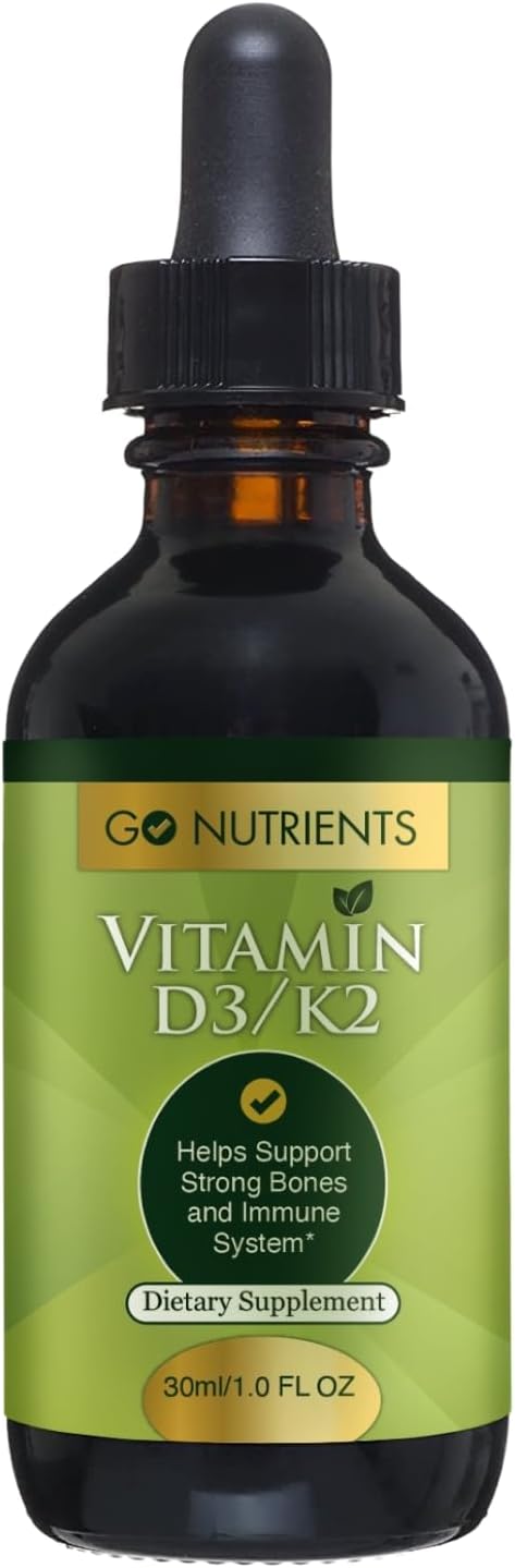 Go Nutrients Gotas Líquidas de Vitamina D3 y K2 MK-7, 30 ml