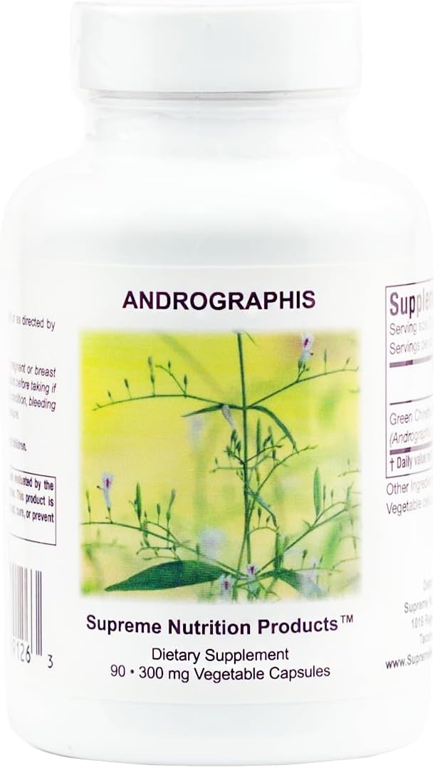 Supreme Nutrition Andrographis, 90 Cápsulas Vegetarianas de Chiretta Verde Pura