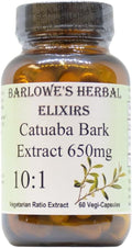 Barlowe's Herbal Elixirs Catuaba | Extracto 10:1 | 650mg por Cápsula | Hierba Tradicional de Vitalidad | 60 Cápsulas Veganas | No-GMO, Sin Estearatos, Envasado en Vidrio