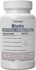 Superior Labs Natural Non-GMO Biotin - 5000 mcg, 120 Vegetable Capsules