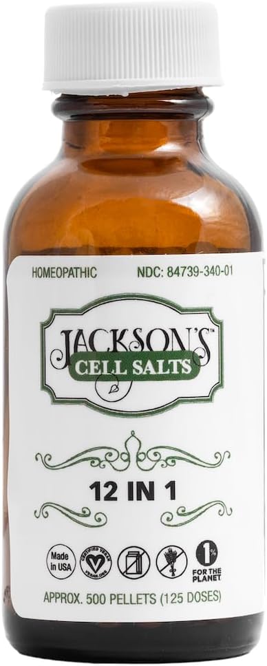 Jackson's 12-in-1 Cell Salt Combo (500 glóbulos, 125 dosis) – Vegano certificado, sin lactosa