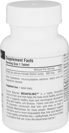 Source Naturals MegaFolinic 800 mcg Ácido Fólico Bioactivo, 120 Comprimidos