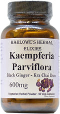 Barlowe's Herbal Elixirs Kaempferia Parviflora (Jengibre Negro) - 600mg, 60 Cápsulas Veganas