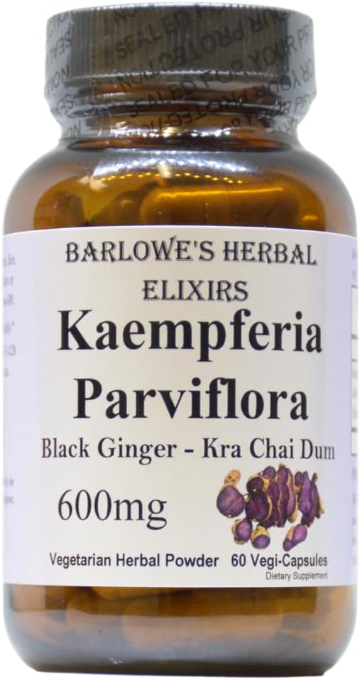 Barlowe's Herbal Elixirs Kaempferia Parviflora (Jengibre Negro) - 600mg, 60 Cápsulas Veganas