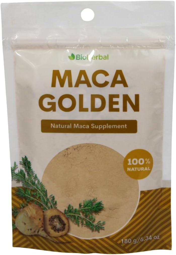 Bio Herbal Maca Golden - Polvo de Raíz de Maca 100% Natural (180g)