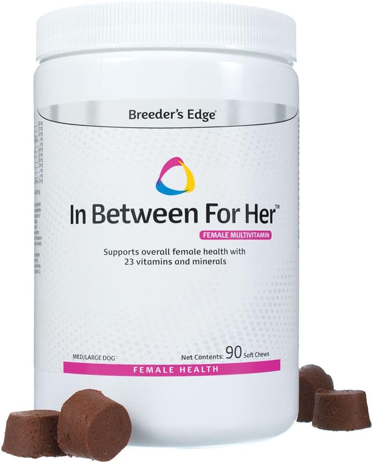 Breeder's Edge in Between for Her - Multivitamínico diario para perros y gatos criadores (90 comprimidos, razas medianas y grandes)