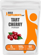 BulkSupplements.com Polvo de Cereza Ácida - Suplemento de Fruta, Fuente de Antioxidantes, Sin Gluten, Sin Azúcar Añadido, 100g