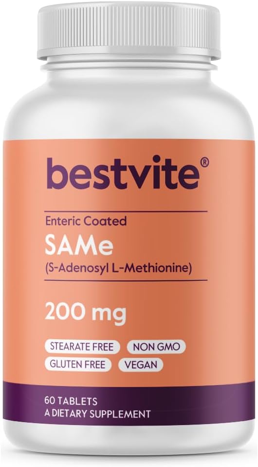 BESTVITE SAM-e 200mg (60 Tabletas) - Ingrediente Premium de Italia