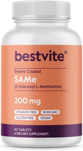 BESTVITE SAM-e 200mg (60 Tabletas) - Ingrediente Premium de Italia