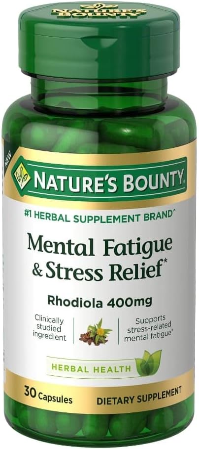 Nature's Bounty Rhodiola 400 mg Cápsulas para Estrés y Fatiga Mental (30 cápsulas)
