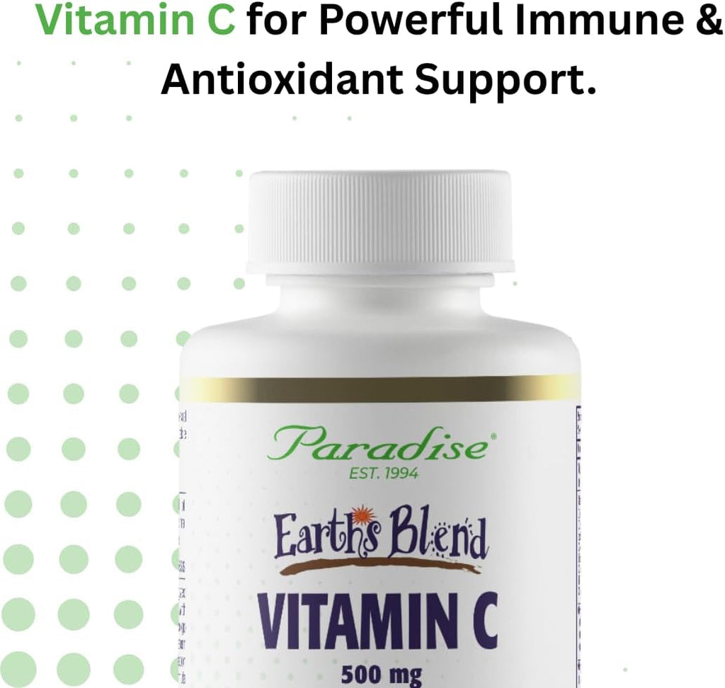 Paradise Herbs Earth's Blend Vitamina C con Adaptógenos y Superalimentos, 90 Cápsulas Vegetales
