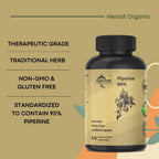 Heroot Piperina 95% (Piper Nigrum) 500 mg, 120 Cápsulas