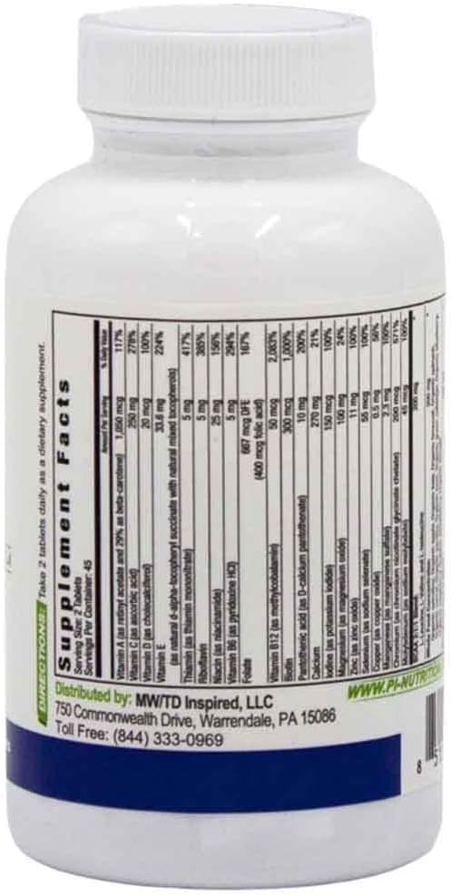 Performance Inspired Nutrition - Multivitamínico de Alimentos Integrales con Probióticos, BCAAs y Complejo Herbal - 90 Comprimidos
