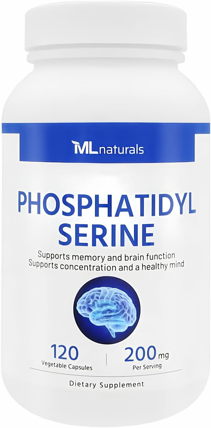 ML Naturals Fosfatidilserina 200 mg - 120 Cápsulas Vegetales - No-GMO - Apoyo Cognitivo