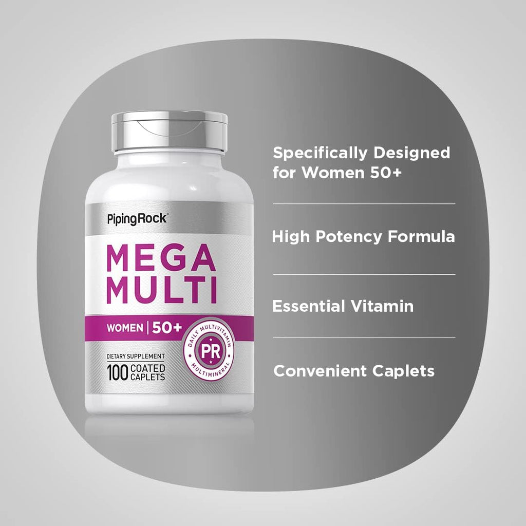 Piping Rock Multivitamínico para Mujeres 50 Plus - 100 Comprimidos Recubiertos