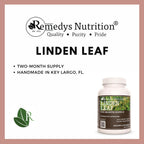 Remedy's Nutrition Hoja y Flor de Tilo | 1000 mg, 60 Cápsulas Veganas | Complemento Alimenticio Herbal