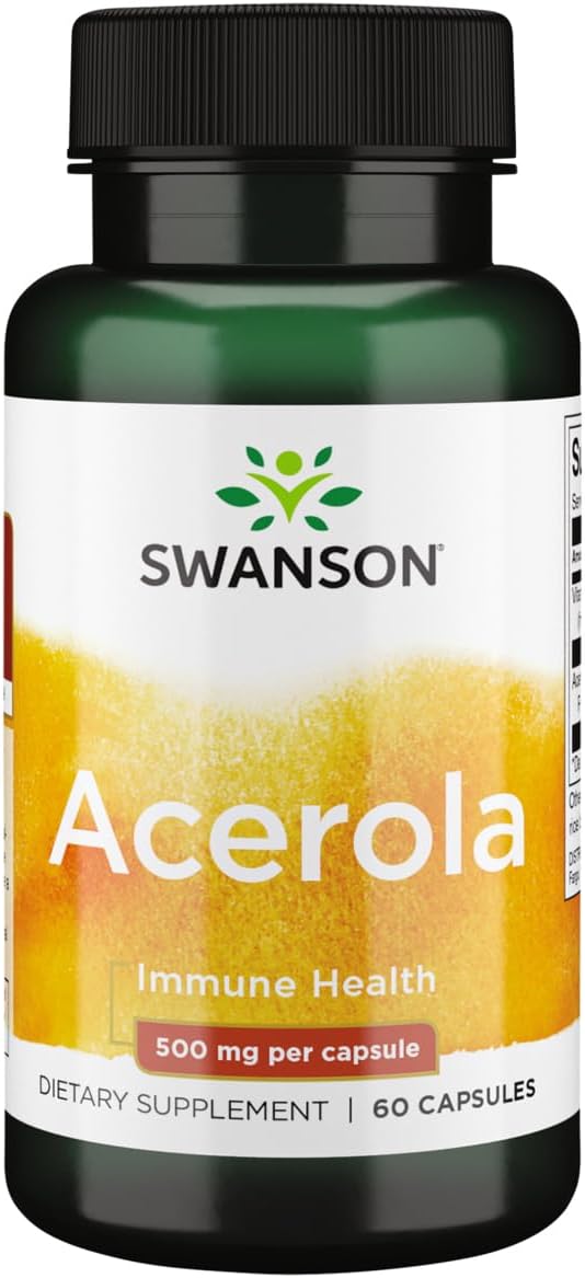 Swanson Acerola 500 mg - 60 Cápsulas de Vitamina C Natural