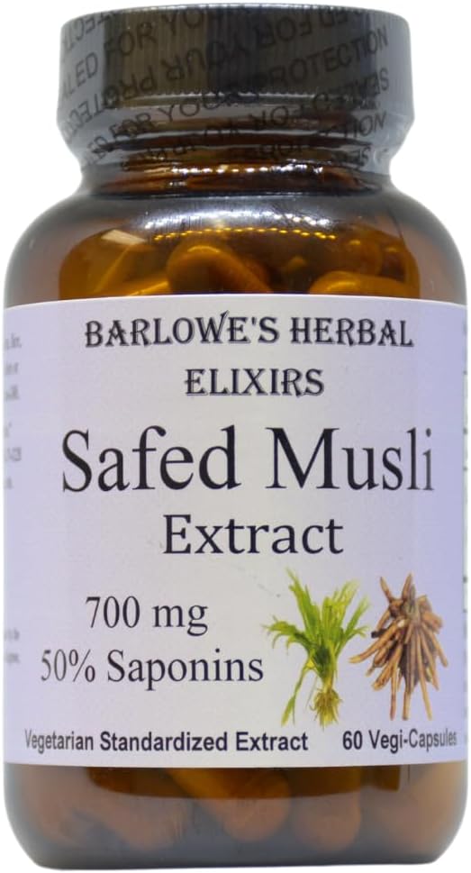 Barlowe's Herbal Elixirs Safed Musli - 60 Cápsulas Veganas - 700 mg por Cápsula